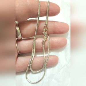 925 Sterling Silver 19" Snake Chain Necklace Marked 925
